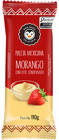 Paleta Morango com Leite Condensado